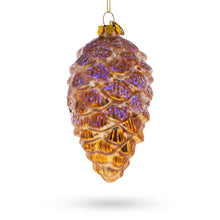 Load image into Gallery viewer, Squirrel Nestled in Pine Cone Glass Christmas Ornament