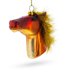 Load image into Gallery viewer, Horse Head Glass Christmas Ornament