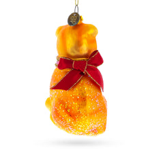 Load image into Gallery viewer, Glittered Orange Cat Glass Christmas Ornament
