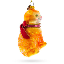 Load image into Gallery viewer, Cat with Red Scarf Glass Christmas Ornament