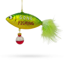 Load image into Gallery viewer, Gone Fishing Glass Christmas Ornament