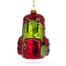 Load image into Gallery viewer, Hiking/ Camping Travel Backpack Glass Christmas Ornament