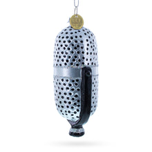 Load image into Gallery viewer, Silver Microphone Glass Christmas Ornament