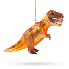 Load image into Gallery viewer, T-Rex Dinosaur Glass Christmas Ornament