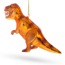 Load image into Gallery viewer, T-Rex Dinosaur Glass Christmas Ornament