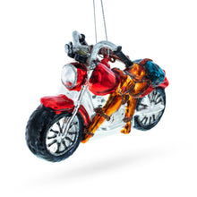 Load image into Gallery viewer, Rugged Hunter&#39;s Motorcycle Glass Christmas Ornament
