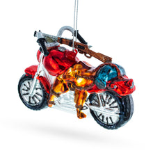 Load image into Gallery viewer, Rugged Hunter&#39;s Motorcycle Glass Christmas Ornament