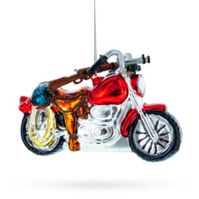 Load image into Gallery viewer, Rugged Hunter&#39;s Motorcycle Glass Christmas Ornament