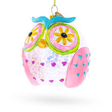 Load image into Gallery viewer, Sage Wise Owl Glass Christmas Ornament