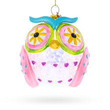 Load image into Gallery viewer, Sage Wise Owl Glass Christmas Ornament