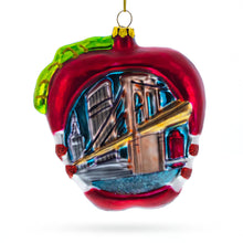 Load image into Gallery viewer, New York City Apple Symbol Glass Christmas Ornament