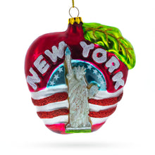 Load image into Gallery viewer, New York City Apple Symbol Glass Christmas Ornament