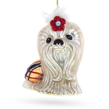 Load image into Gallery viewer, Shih Tzu Glass Christmas Ornament