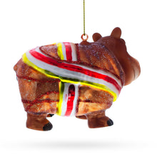 Load image into Gallery viewer, Hippo Glass Christmas Ornament
