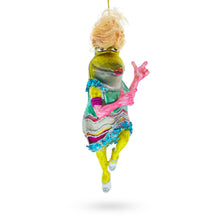 Load image into Gallery viewer, Funky Disco Dancing Frog Glass Christmas Ornament