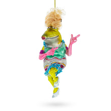 Load image into Gallery viewer, Funky Disco Dancing Frog Glass Christmas Ornament
