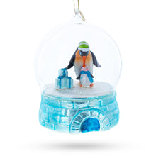 Load image into Gallery viewer, Penguins in the Igloo Dome Glass Christmas Ornament