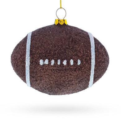 Shiny Football Glass Christmas Ornament