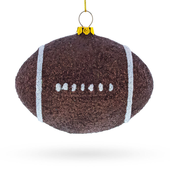 Shiny Football Glass Christmas Ornament
