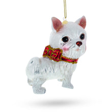 Load image into Gallery viewer, Yorkshire Terrier Glass Christmas Ornament