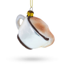 Load image into Gallery viewer, Steaming Cappuccino Cup Glass Christmas Ornament