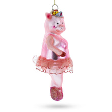 Load image into Gallery viewer, Ballerina Pig Glass Christmas Ornament