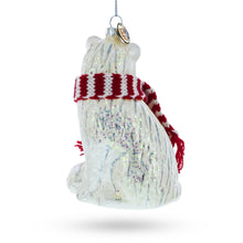 Load image into Gallery viewer, Arctic Fox with Scarf Glass Christmas Ornament