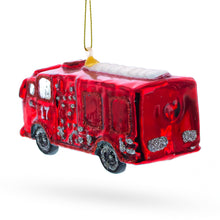 Load image into Gallery viewer, Classic Fire Truck Glass Christmas Ornament