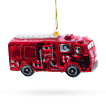Load image into Gallery viewer, Classic Fire Truck Glass Christmas Ornament