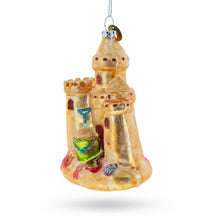 Load image into Gallery viewer, Beachy Sand Castle Glass Christmas Ornament