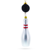 Load image into Gallery viewer, Striking Bowling Ball Glass Christmas Ornament