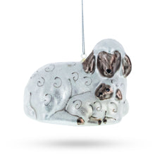 Load image into Gallery viewer, Sheep Family Glass Christmas Ornament