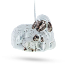 Load image into Gallery viewer, Sheep Family Glass Christmas Ornament