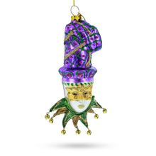 Load image into Gallery viewer, Mardi Gras Mask Glass Christmas Ornament