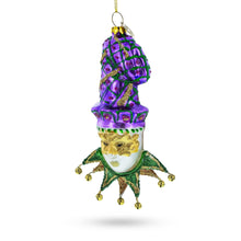 Load image into Gallery viewer, Mardi Gras Mask Glass Christmas Ornament