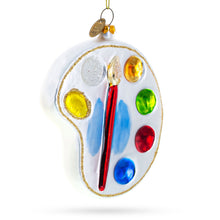 Load image into Gallery viewer, Artist's Color Palette Glass Christmas Ornament