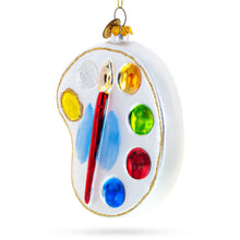 Load image into Gallery viewer, Artist's Color Palette Glass Christmas Ornament