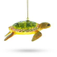 Load image into Gallery viewer, Sea Turtle Glass Christmas Ornament