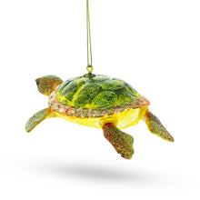 Load image into Gallery viewer, Sea Turtle Glass Christmas Ornament