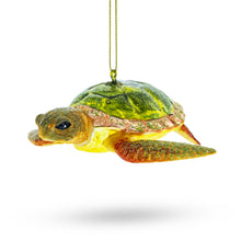 Load image into Gallery viewer, Sea Turtle Glass Christmas Ornament