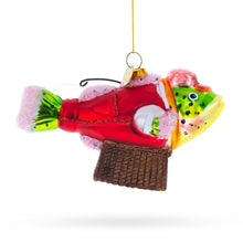 Load image into Gallery viewer, Fish in Hat Gone Fishing Glass Christmas Ornament