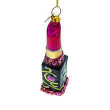 Load image into Gallery viewer, Red Lipstick Glass Christmas Ornament