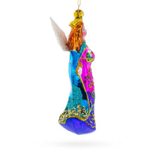 Load image into Gallery viewer, Serene Angel with Basket of Flowers Glass Christmas Ornament