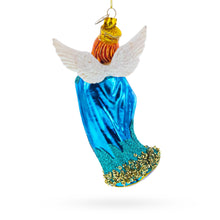 Load image into Gallery viewer, Serene Angel with Basket of Flowers Glass Christmas Ornament