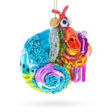Load image into Gallery viewer, Shrimp with Gifts Glass Christmas Ornament
