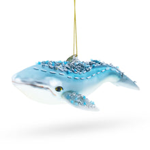Load image into Gallery viewer, Blue Whale Glass Christmas Ornament