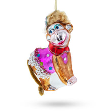 Load image into Gallery viewer, Monkey Glass Christmas Ornament