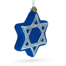 Load image into Gallery viewer, Jewish Star of David Glass Christmas Ornament