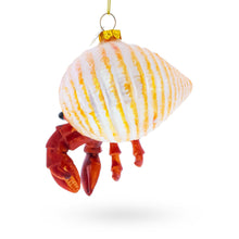 Load image into Gallery viewer, Tropical Orange Hermit Crab Glass Christmas Ornament
