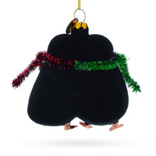 Load image into Gallery viewer, Penguin Couple in Love Glass Christmas Ornament